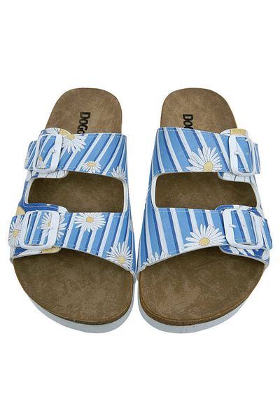 Dogo Slippers, floral pattern - Daisy Stripes