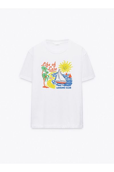Disante Tricou pentru femei Life of Ease Printed Crew Neck Basic Trend