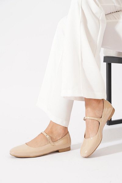 Moda Pie Jeremy Plain Wefted Women's Ballerina Ballerina Patent Leather
