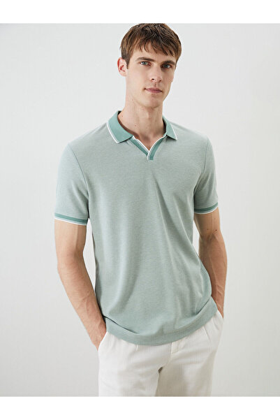 LC Waikiki Nevavm Men's Polo Collar Patterned T-Shirt with a Difference