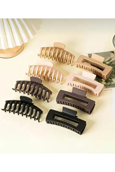 eklips Women's 8-Piece Coffee Tone Rake & Rectangular Large XL Latch Buckle Set