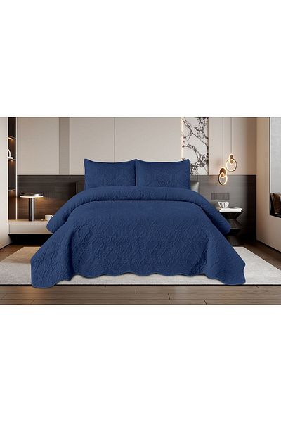 FIONNA.RO 3 Piece Velvet Duvet Cover Set - Blue