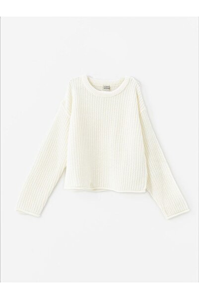 LC Waikiki Bisiklet Yaka Uzun Kollu Kız Çocuk Triko Kazak