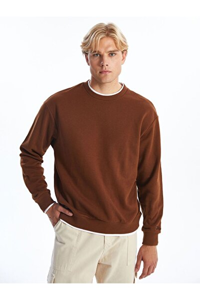 LC Waikiki Crew Neck Embroidered Long Sleeve Men's Thick Sweatshirt
