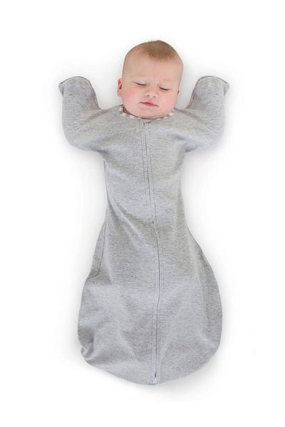 GUARAZ 100% Organic Cotton Soft Textured Baby Swaddle - Sleeping Bag with Glove Cuffs and Zipper