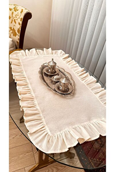 pamuce Pamuk Keten Fırfırlı Runner 40*100