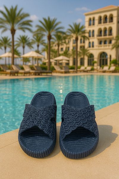 Behtah Kundura Straw Look Non-Slip Sole Slippers Balcony Bathroom Pool Seaside Beach Pool Daily Slippers
