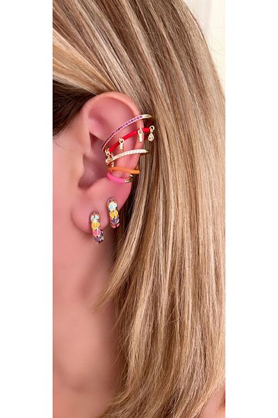 Store Diva Charm Power of Colors Hoop Earrings