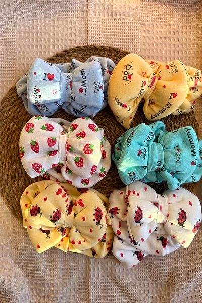 MASENKIDS Baby Bone Bandana Double Layer Bow Set of 6