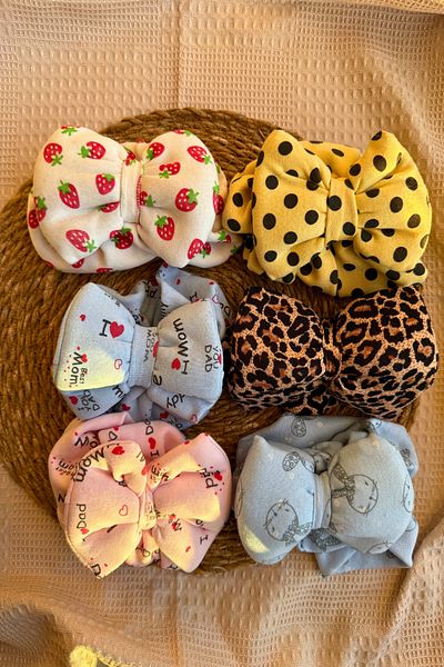MASENKIDS Baby Bone Bandana Double Layer Bow Set of 6