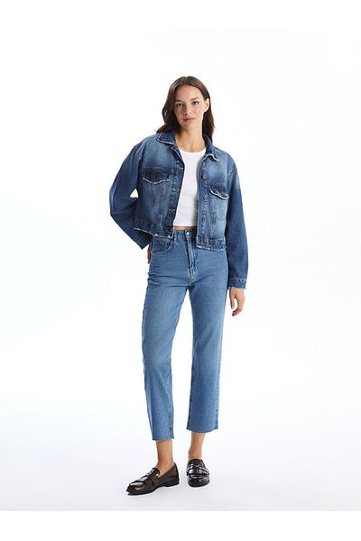 LC Waikiki Γυναικείο τζιν μπουφάν Indigo Oversize