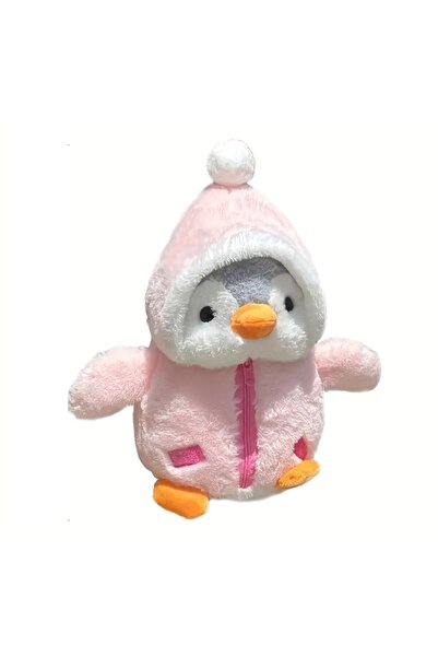 ve Плюшен пингвин, VeliumCraft, 25 см, със сладки дрешки, мек на допир, розов