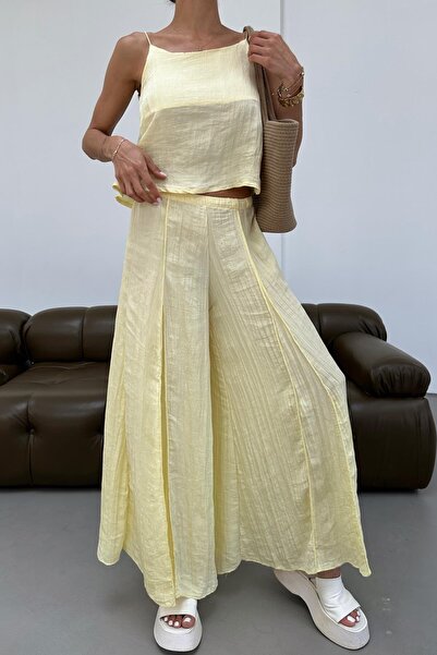 mylove Stitch Detail Trouser Suit Yellow