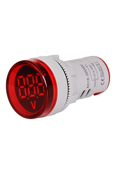 EcoFast Ampermetre, Voltmetre, 22mm Dijital Ampermetre Yuvarlak AC 60-500V 0-100A Kırmızı