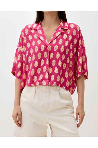 BUTİK MUSON Belt Level Large Size Double Breasted Collar Shirt