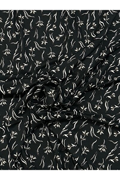 Butik Țesătură din bumbac pieptănat cu lycra și viscoză, cu model floral argi...