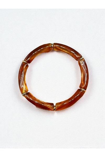 dela otantik Handmade Bohemian Shiny Acrylic Thick Adjustable Bracelet – Authentic Bijoux Jewelry - Bracelet