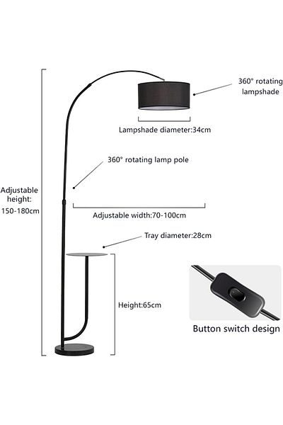 Ch Tall floor lamp with table
