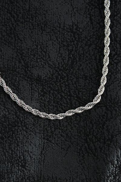 Clariss 316L Steel Twist Chain Model Silver Color Men's Necklace