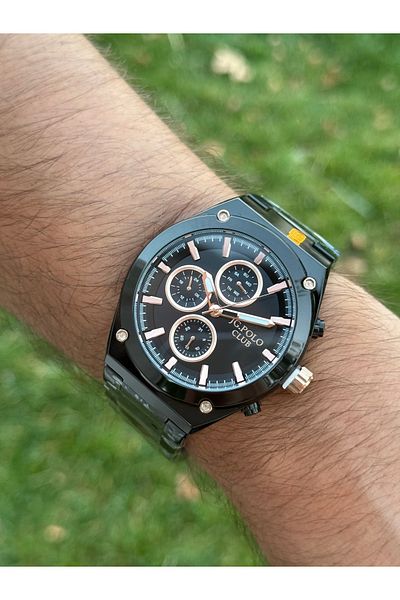 JG. Polo Club Jg.Polo Club Steel Case Black Men's Watch with Cord Function