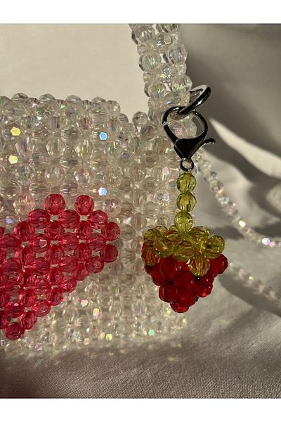 CLA Bead Strawberry Bag Charm