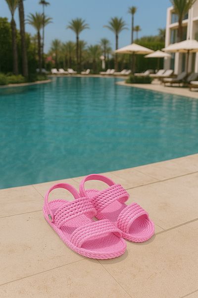 Behtah Kundura Summer Adjustable Straw Look Non-Slip Sole Slippers Balcony Pool Seaside Pool Daily Slippers