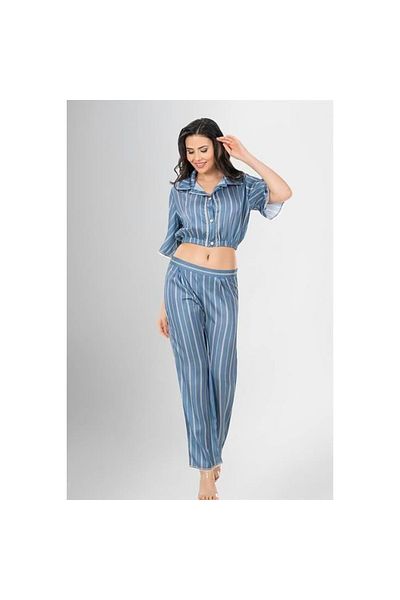 Findit Set of 2 Patterned Satin Pajamas