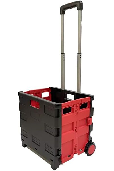 Hope Folding Utility Cart with Lid, Portable Rolling Crate Handcart, Shopping Trolley with 360°