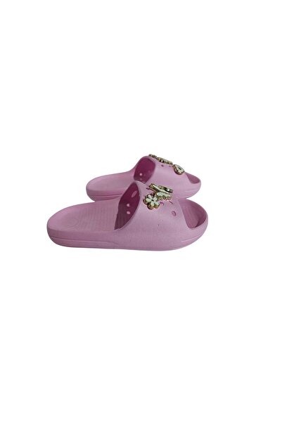 GMSHOES Pembe Kelebek-kalp-yonca detaylı Kız Çocuğu Terliği