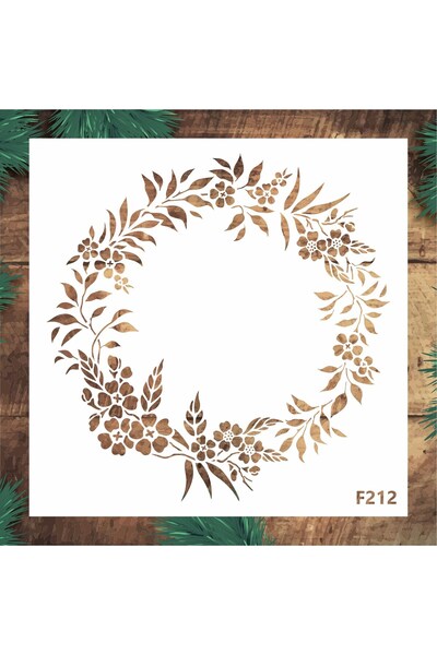 STENCİLTASARIM Stencil Tasarım F212 Duvar Ahşap Cam Cam Boyama Şablonu
