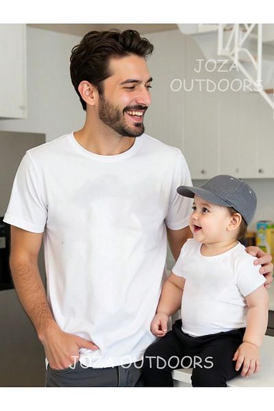Jobia Outdoors Super Dad Back Printed Oversize Tshirt Father & Child Girl-Boy Combination (One Product Price)