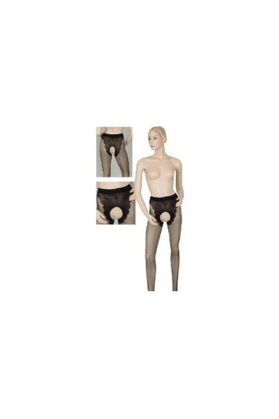 Comelly Collection Crotchless tights, Cottelli Collection, reinforced, black