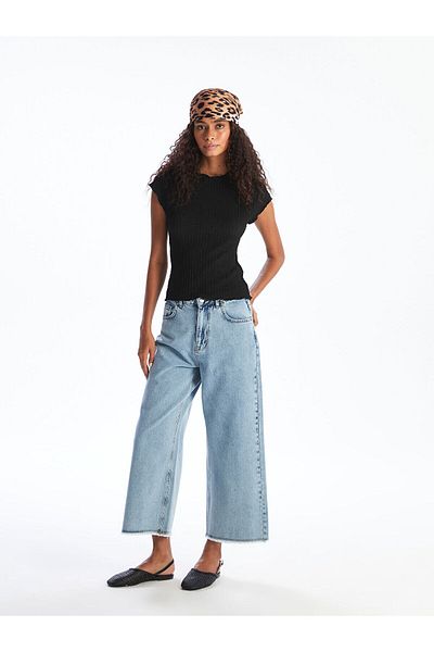 LC Waikiki Women's Stand Collar Textured Body