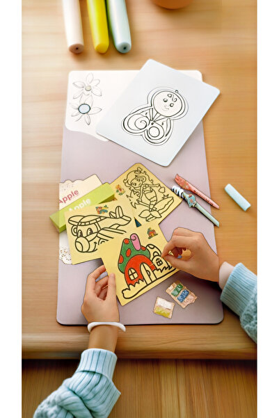 OMZ 10adet Büyük Boy Kum Boyama Seti A4 Boyutunda Kum Boyama Çalışması Etkinl...