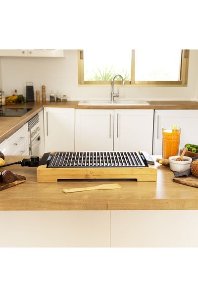 CECOTEC Grătar electric Tasty&Grill 2000 Bamboo LineStone, 2000 W