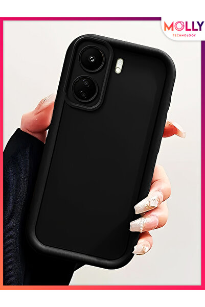 Molly Xiaomi Redmi 13C İçin Siyah Kenarları Kalın Pan Silikon Kılıf