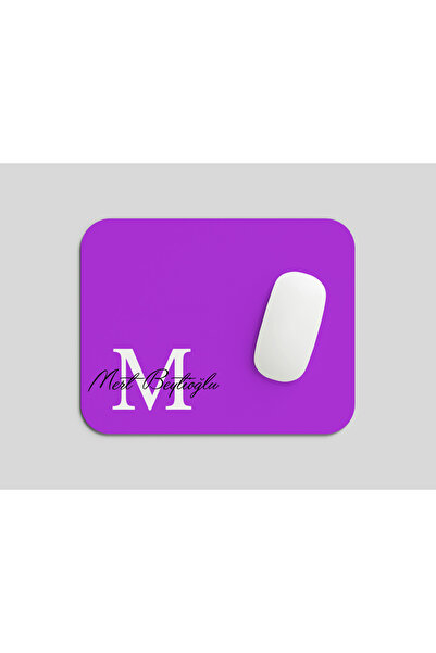 Kişiye Özel İsimli Pembe Mouse Pad – Harf ve İsim Baskılı, Şık Masaüstü Aksesuarı