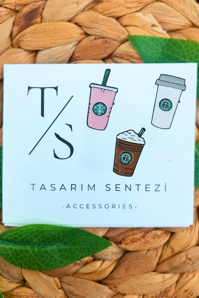 Tasarım Sentezi Rozet Metal Broş 3'lü Kahve Coffee Java Chip Chocolate Pembe ...