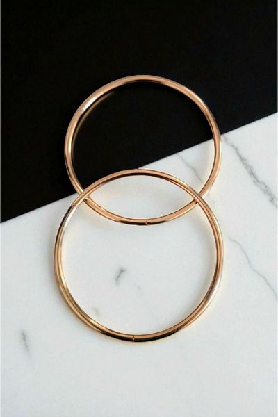 Nildenhobim Ring Model Bag Handle Made of Stainless Metal - Ring Diameter 11 cm - 4 mm (Pair)