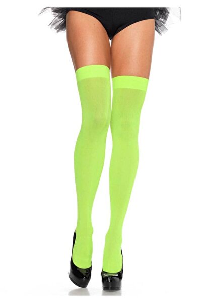Leg Avenue Ciorapi până la coapse, model Neon Green, mărime universală