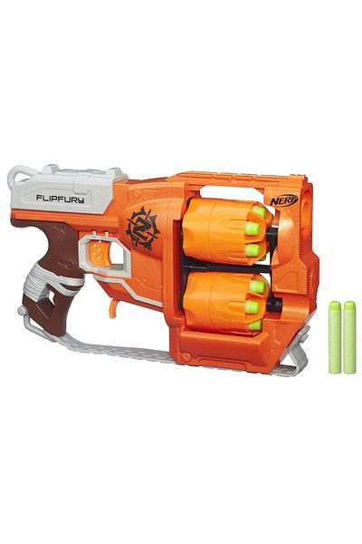 Nerf Pistol de jucărie, Nerf, Blaster Flipfury Zombie, 12 săgeți