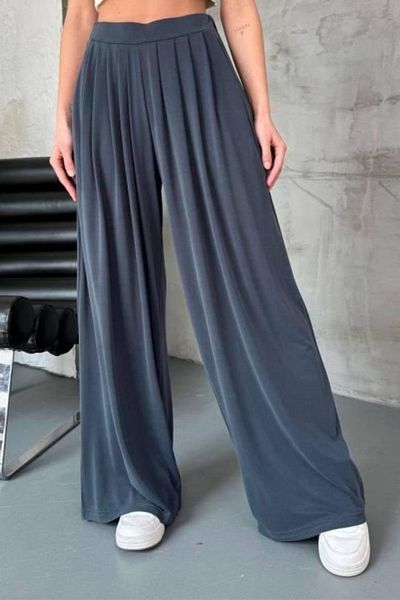 Feela Moda Women's Elastic Waist Modal Woven Pleated Shalwar Women's Trousers 2012