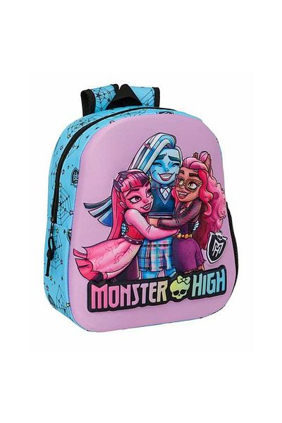 Looney Tunes Ghiozdan școlar Monster High, albastru lila, 27 x 33 x 10 cm