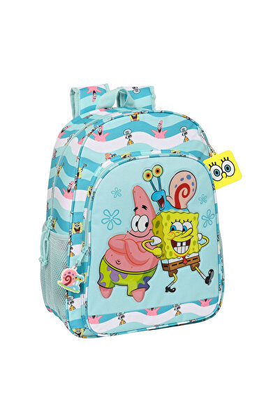 Lactovit Ghiozdan școlar Spongebob Stay Positive Albastru Alb (33 x 42 x 14 cm)
