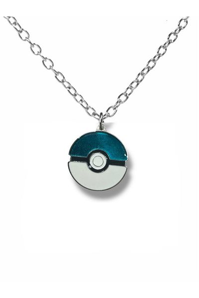 Herşey Nota Blue Poketop Figured Pokemon Necklace with 60 cm Chain |   Anime Themed Unisex Jewelry