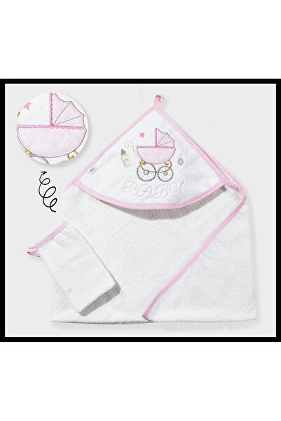 ABC BABY %100 Pamuklu & Nakışlı Bebek Banyo Havlusu - Araba Nakışlı & Yumuşak...