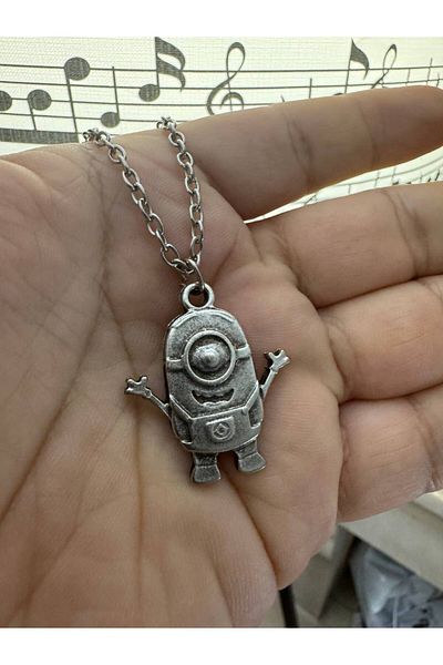Herşey Nota Fun Minions Figured Necklace with 60 cm Chain |   Animation Themed Unisex Jewelry