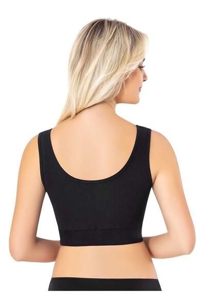 Ht Sağlık Товстий бретель, корсет з V-подібним вирізом, бюстгальтер з деталями та підкладкою, кроп-топ