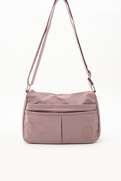 Sanmorris 4009 Sanmorris Brand Multi-Pocket Water Resistant Wrinkled Fabric Crossbody Bag