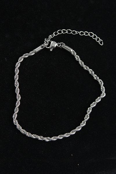 Clariss 316L Steel Twist Model Silver Color Men's Bracelet
